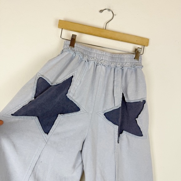 OLI & HALI Baby Blue Star Patchwork Wide Leg Ankle Pants - Picture 10 of 16